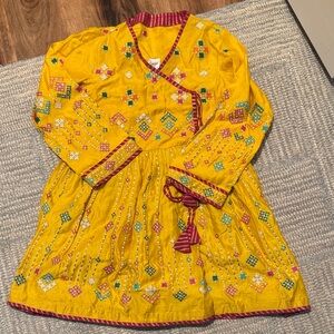 Vibrant Yellow Embroidered Dress (Kayseria)